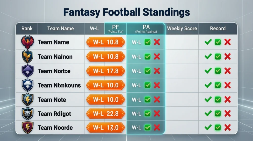 What Do PF and PA Mean in Fantasy Football
