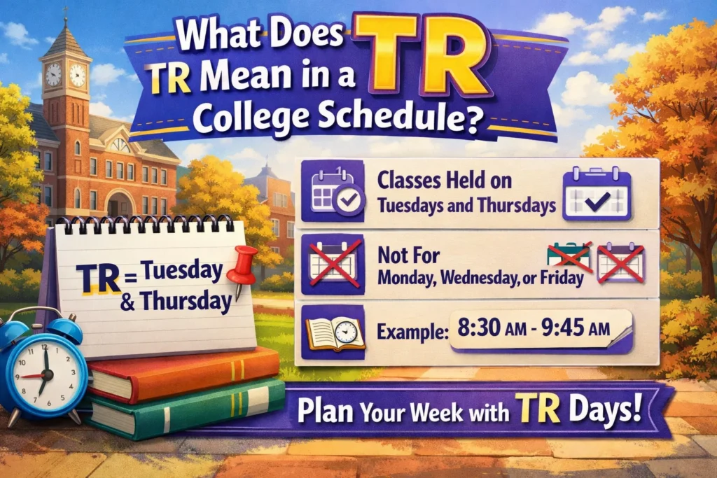 what does tr mean in college schedule