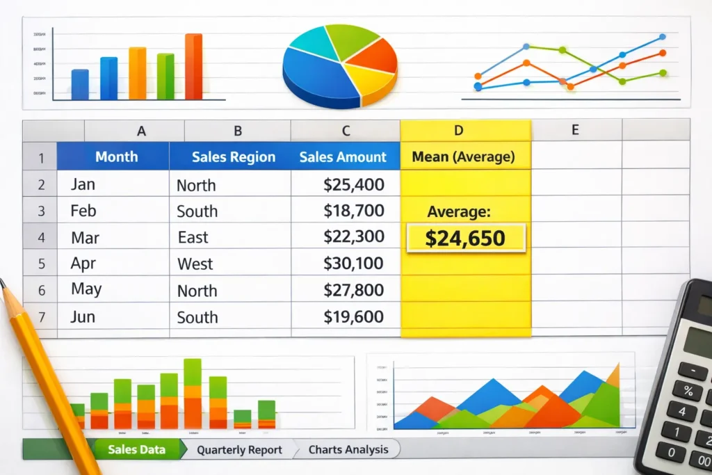 how to do mean in excel