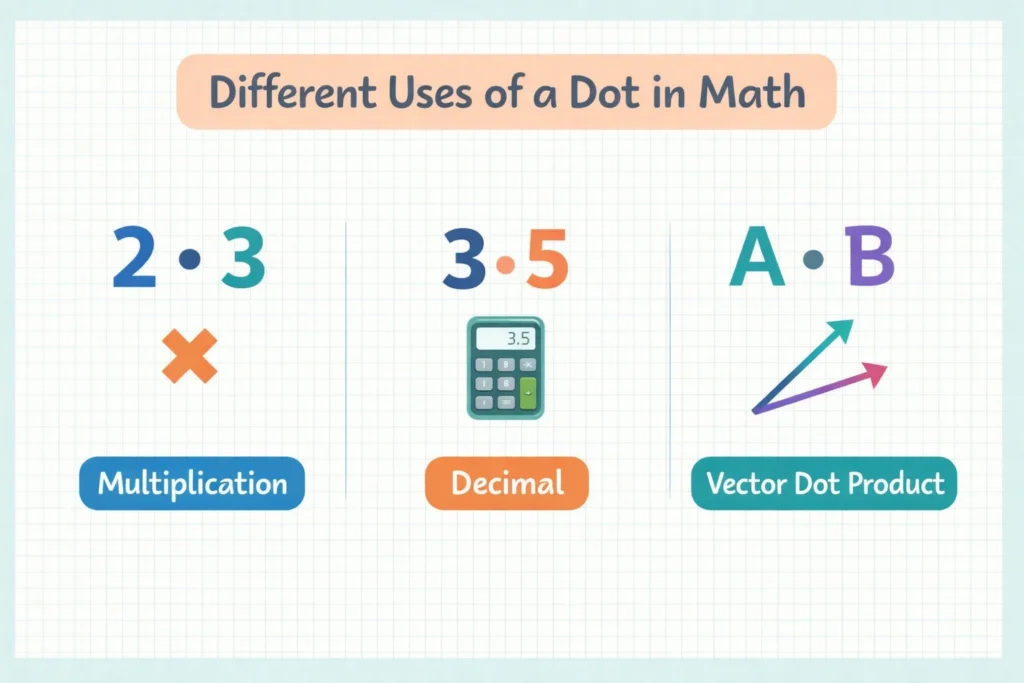 what does the dot mean in math